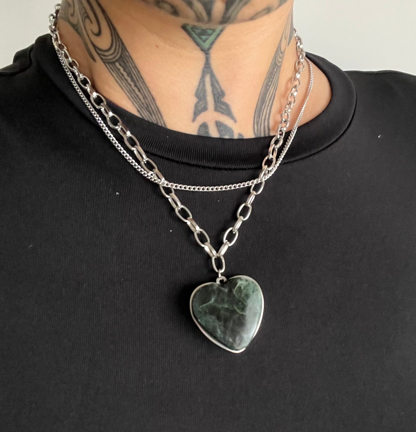 Pounamu X Kōura - Double chain Ngakau - Mau Kakī