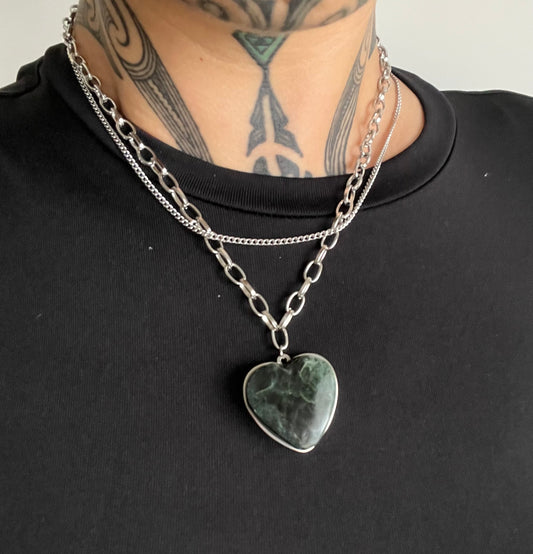 Pounamu X Kōura - Double chain Ngakau - Mau Kakī